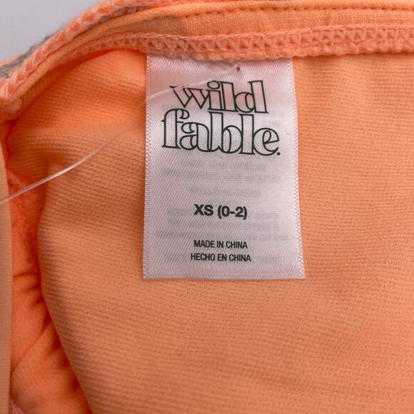 Wild Fable Women's Swim Crochet Triangle Bikini Top Orange Gray Size XS - Picture 3 of 5